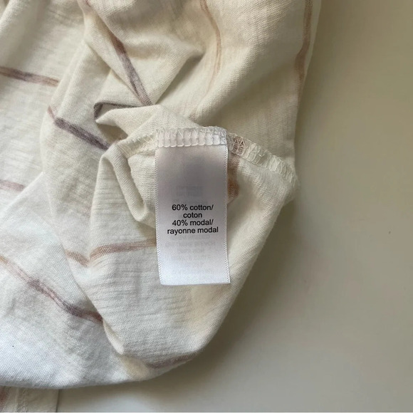 Maurices 24/7 Forever White & Pink Striped Drop Shoulder Tee Medium Women’s - Picture 11 of 12